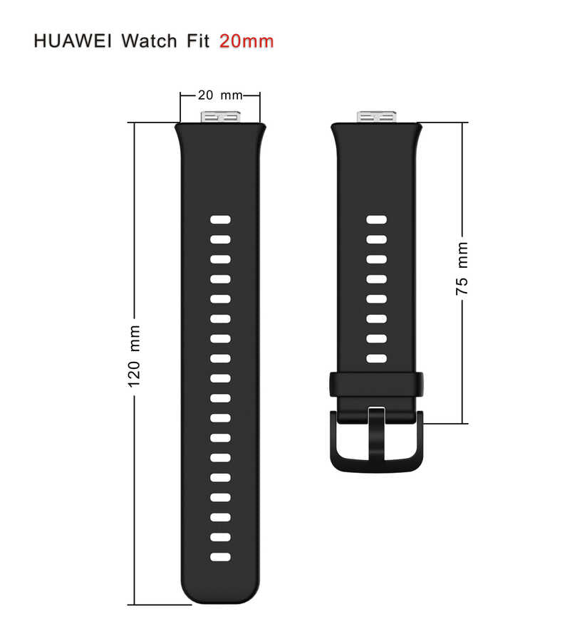Huawei Watch Fit KRD-43 Silikon Kordon Pembe Koyu