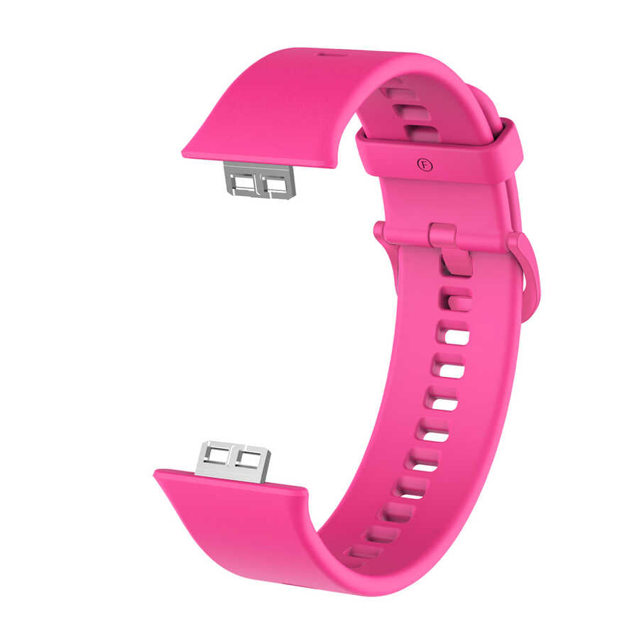 Huawei Watch Fit KRD-43 Silikon Kordon Pembe Koyu