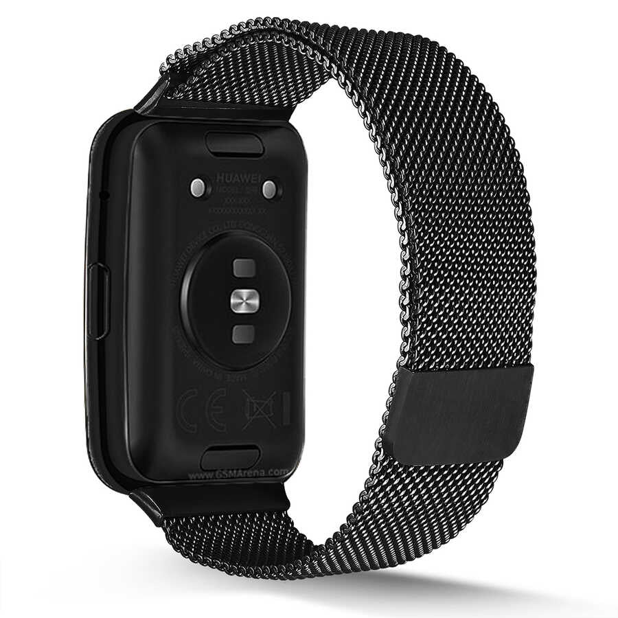 Huawei Watch Fit Zore KRD-01 Metal Kordon Siyah