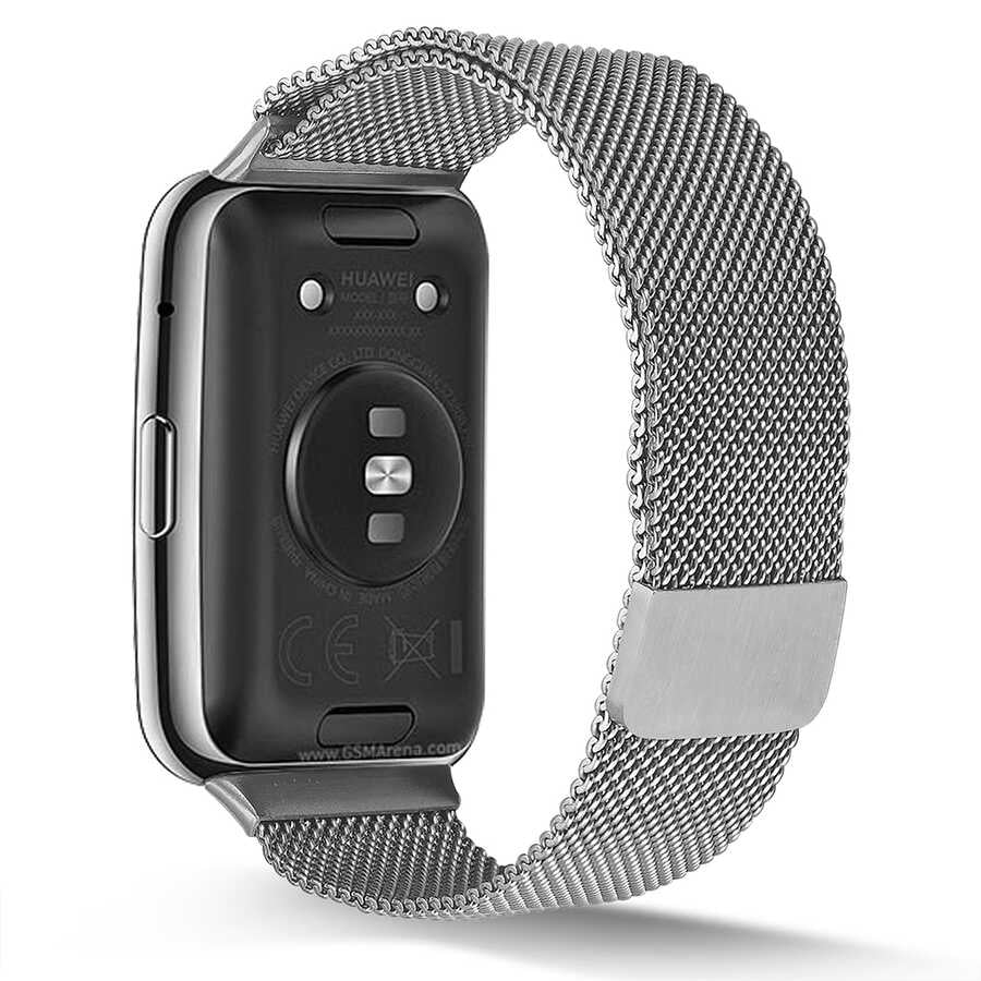 Huawei Watch Fit Zore KRD-01 Metal Kordon Gri