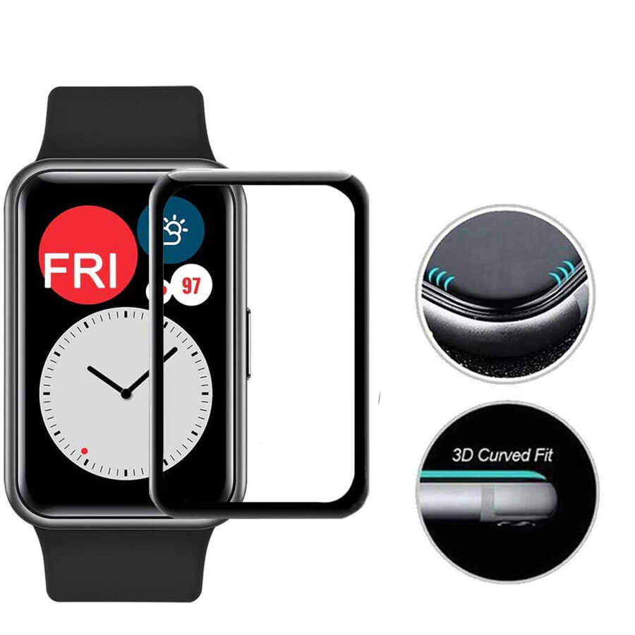 Huawei Watch Fit Zore PMMA Pet Saat Ekran Koruyucu Siyah