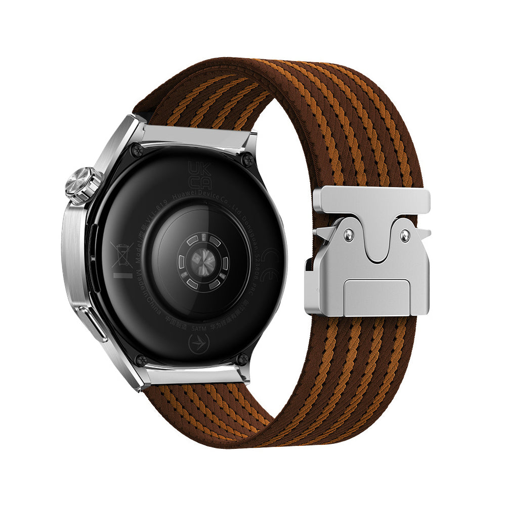 Huawei Watch GT 3 42mm Zore KRD-133 22mm Naylon Kumaş Hasır Örgülü Kordon Kahverengi