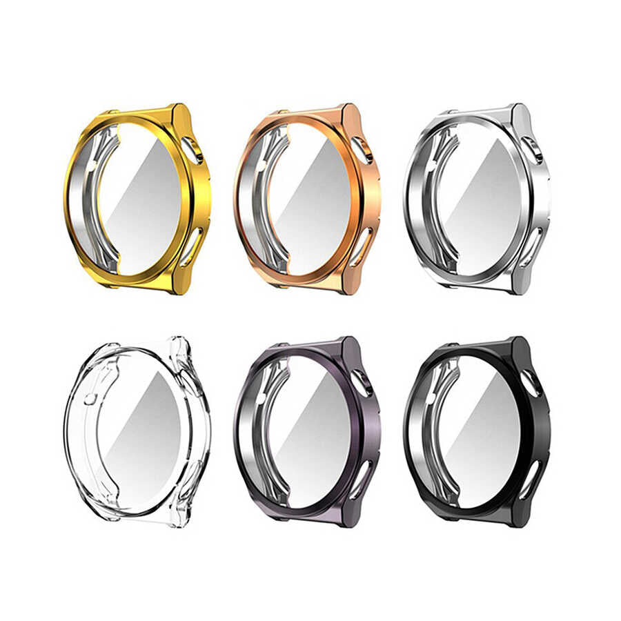 Huawei Watch GT 3 Pro 43mm Zore Watch Gard 02 Koruyucu Silikon Gümüş
