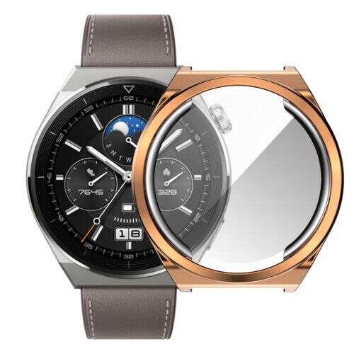 Huawei Watch GT 3 Pro 46mm Zore Watch Gard 02 Koruyucu Silikon Gümüş