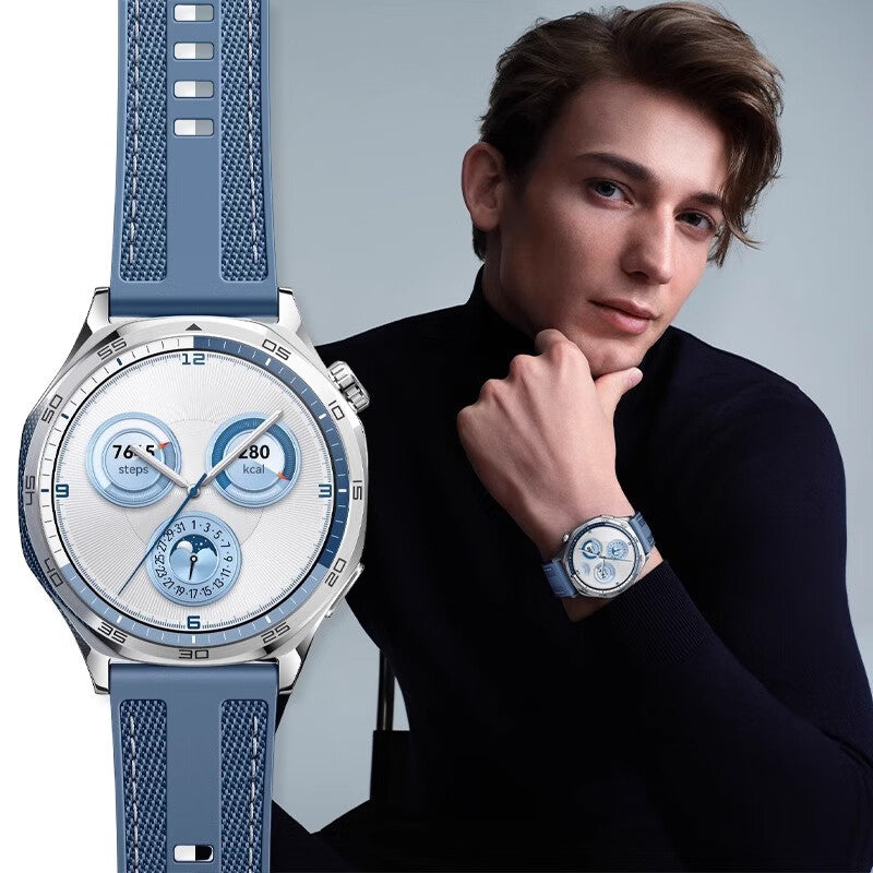 Huawei Watch GT 5 Zore KRD-128 Silikon Kordon Mavi Açık