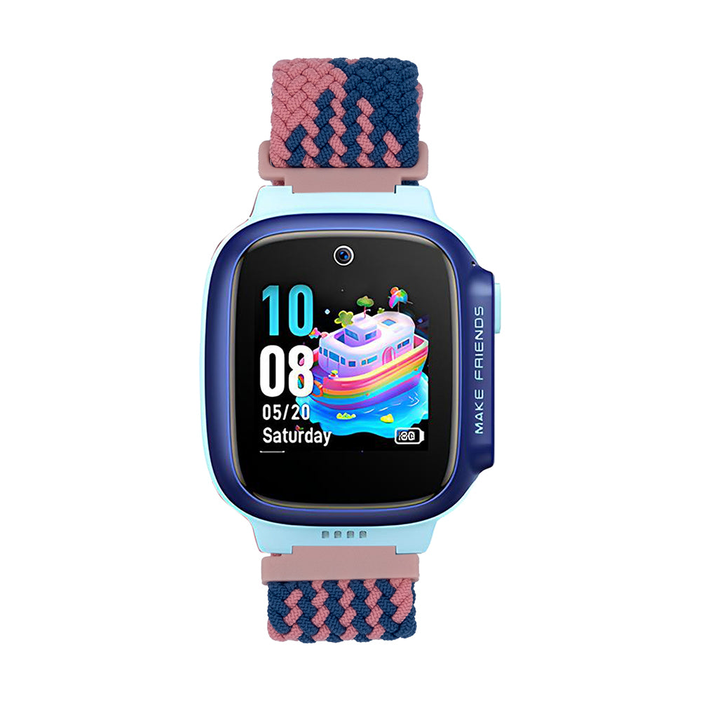 Huawei Watch GT5 Pro 42mm Zore KRD-139 Çocuklara Özel Örgü Kordon Pembe-Mavi