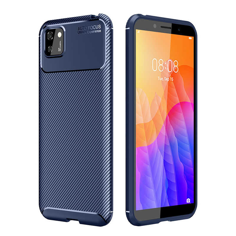 Huawei Y5P Kılıf Zore Negro Silikon Kapak Lacivert