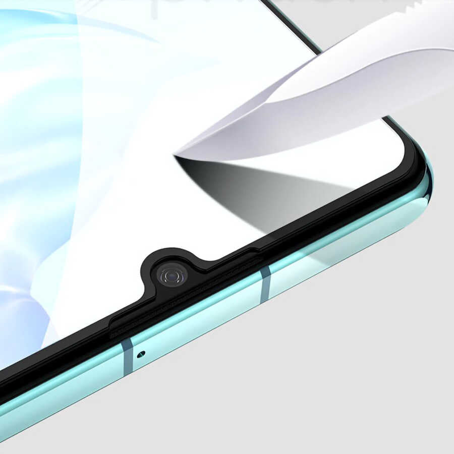 Huawei Y6S 2019 Davin 5D Cam Ekran Koruyucu Siyah