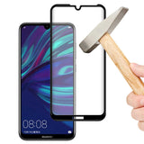 Huawei Y6S 2019 Zore Kenarları Kırılmaya Dayanıklı Cam Ekran Koruyucu Siyah