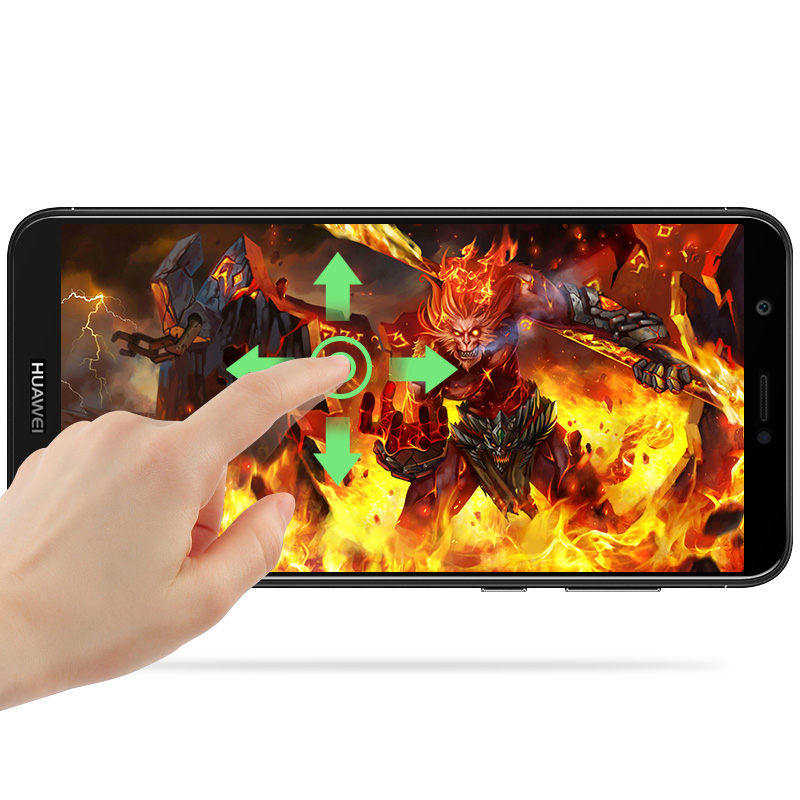 Huawei Y7 2018 Zore Kenarları Kırılmaya Dayanıklı Cam Ekran Koruyucu Siyah