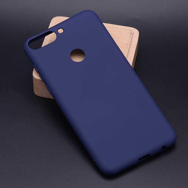 Huawei Y7 2018 Kılıf Zore Premier Silikon Kapak Mürdüm