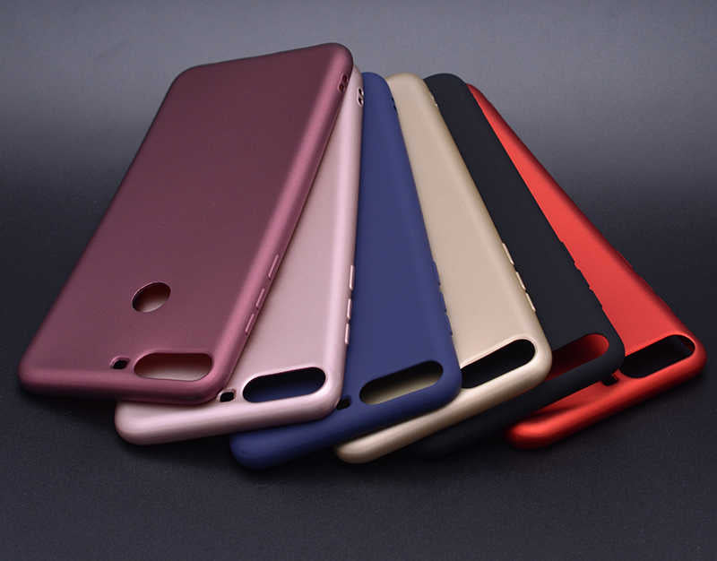 Huawei Y7 2018 Kılıf Zore Premier Silikon Kapak Mürdüm
