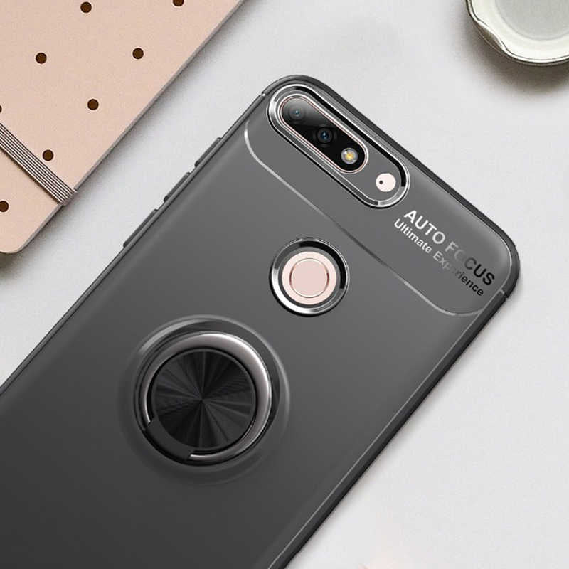 Huawei Y7 2018 Kılıf Zore Ravel Silikon Kapak Siyah