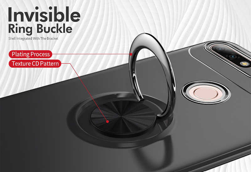 Huawei Y7 2018 Kılıf Zore Ravel Silikon Kapak Siyah-Kırmızı