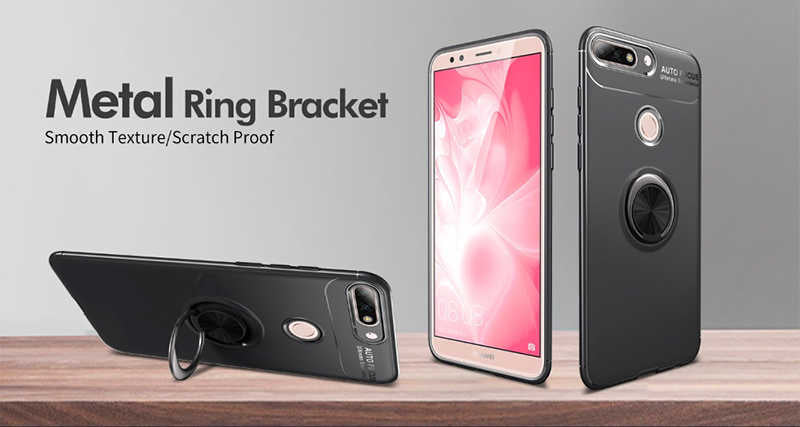 Huawei Y7 2018 Kılıf Zore Ravel Silikon Kapak Siyah