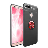 Huawei Y7 2018 Kılıf Zore Ravel Silikon Kapak Siyah-Mavi