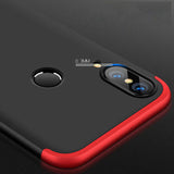 Huawei Y7 Prime 2019 Kılıf Zore Ays Kapak Siyah-Kırmızı
