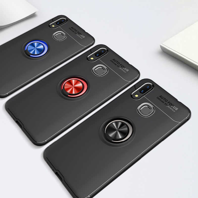 Huawei Y7 Prime 2019 Kılıf Zore Ravel Silikon Kapak Siyah-Kırmızı