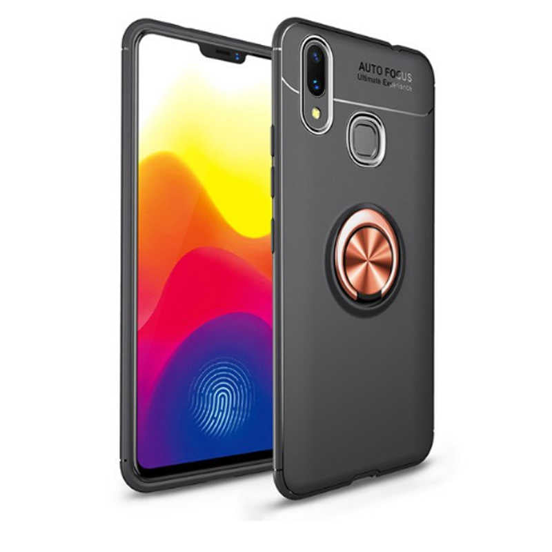 Huawei Y7 Prime 2019 Kılıf Zore Ravel Silikon Kapak Siyah-Rose Gold