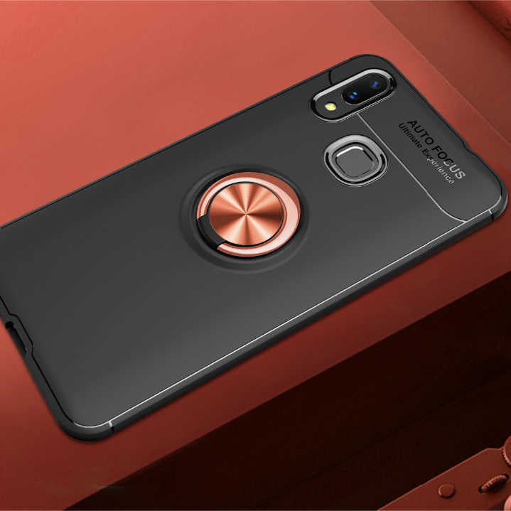 Huawei Y7 Prime 2019 Kılıf Zore Ravel Silikon Kapak Siyah-Rose Gold