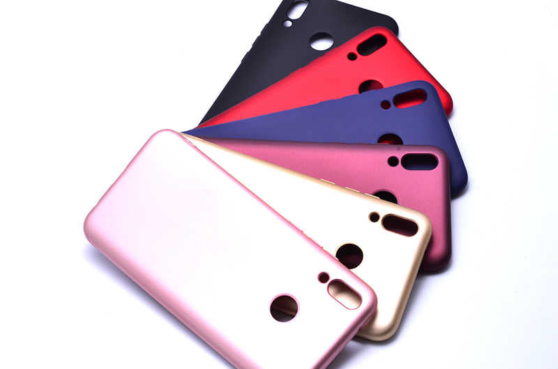 Huawei Y9 2019 Kılıf Zore Premier Silikon Kapak Mürdüm