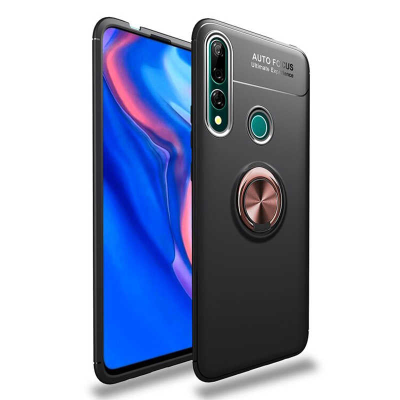 Huawei Y9 Prime 2019 Kılıf Zore Ravel Silikon Kapak Siyah-Rose Gold