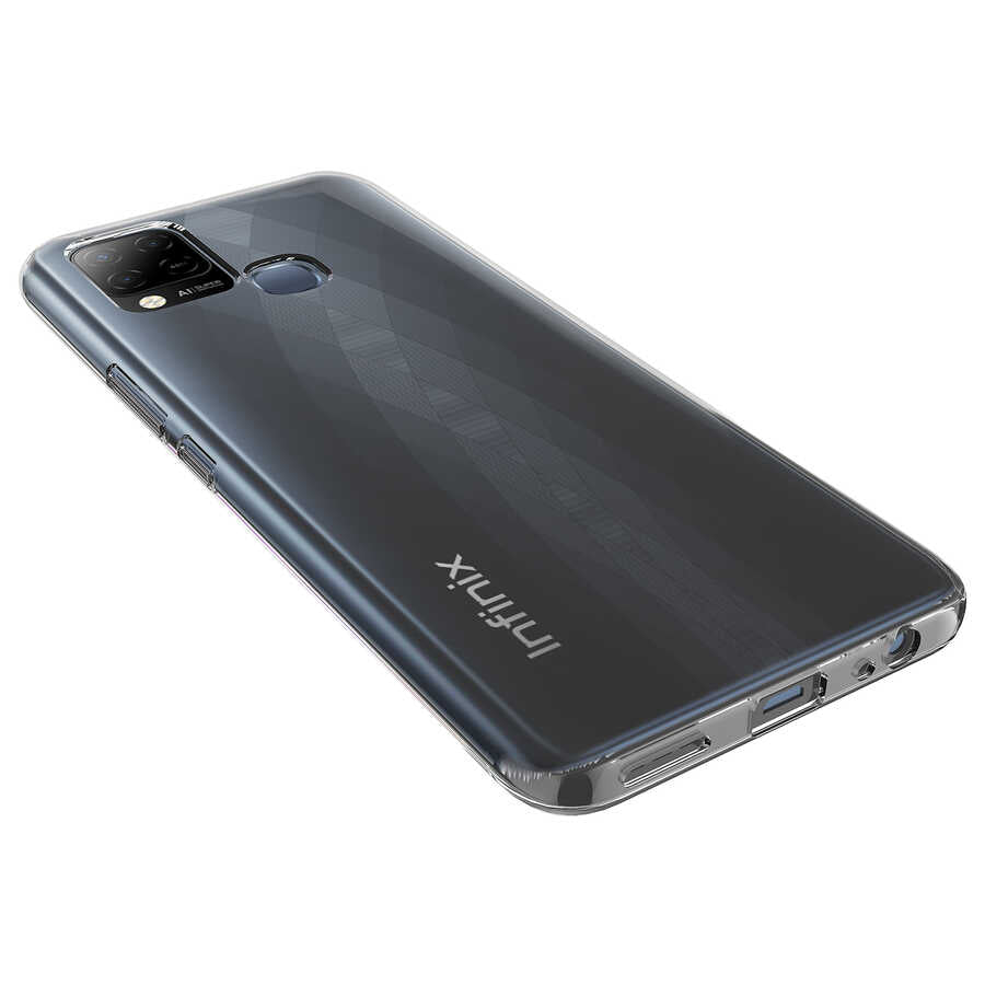 İnfinix Hot 10T Kılıf Zore Süper Silikon Kapak Renksiz