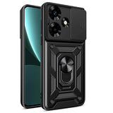 İnfinix Hot 30 Kılıf Magnetik Standlı Kamera Korumalı Zore Sürgülü Vega Kapak Mavi