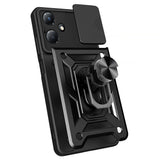 İnfinix Hot 30 Play Kılıf Magnetik Standlı Kamera Korumalı Zore Sürgülü Vega Kapak Siyah