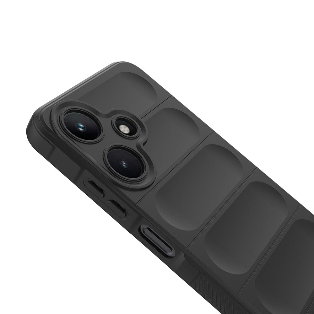 İnfinix Hot 30i Kılıf Esnek TPU Oyuklu Arka Yüzey Tasarımlı Zore Etnik Silikon Kapak Siyah