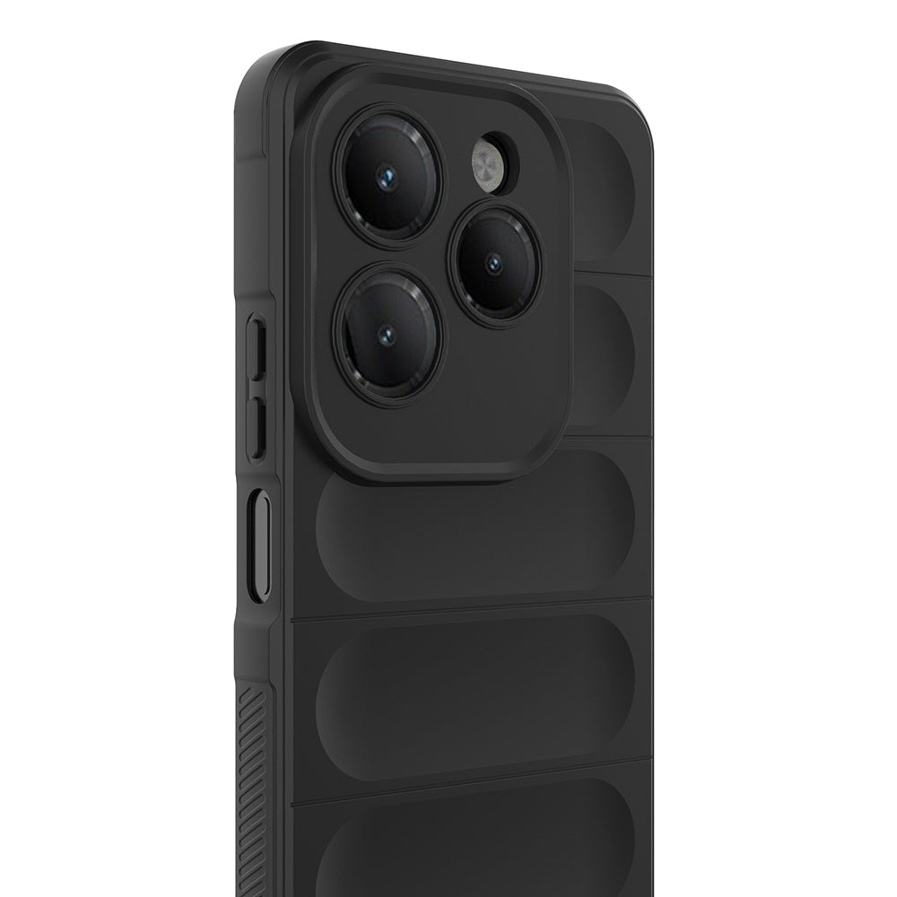 İnfinix Hot 40 Kılıf Esnek TPU Oyuklu Arka Yüzey Tasarımlı Zore Etnik Silikon Kapak Lacivert