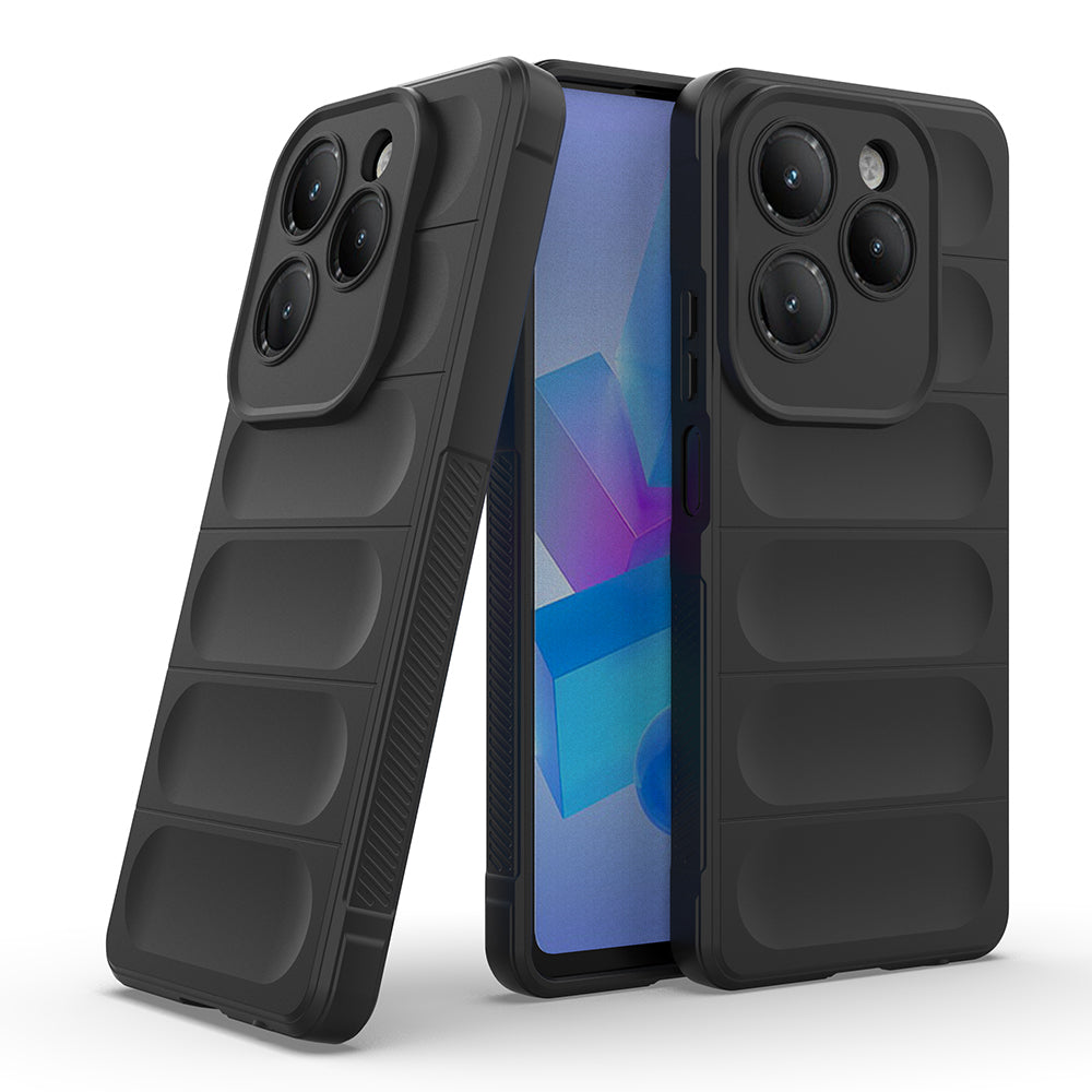İnfinix Hot 40 Kılıf Esnek TPU Oyuklu Arka Yüzey Tasarımlı Zore Etnik Silikon Kapak Lacivert