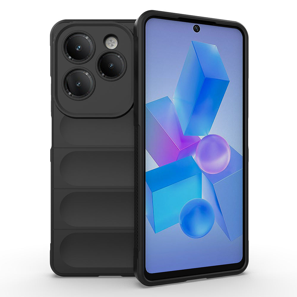 İnfinix Hot 40 Kılıf Esnek TPU Oyuklu Arka Yüzey Tasarımlı Zore Etnik Silikon Kapak Lacivert