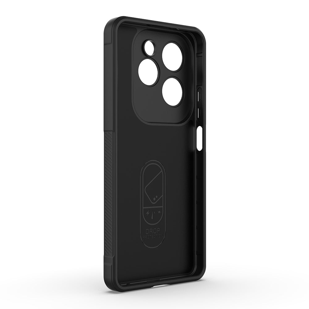 İnfinix Hot 40 Pro Kılıf Esnek TPU Oyuklu Arka Yüzey Tasarımlı Zore Etnik Silikon Kapak Siyah