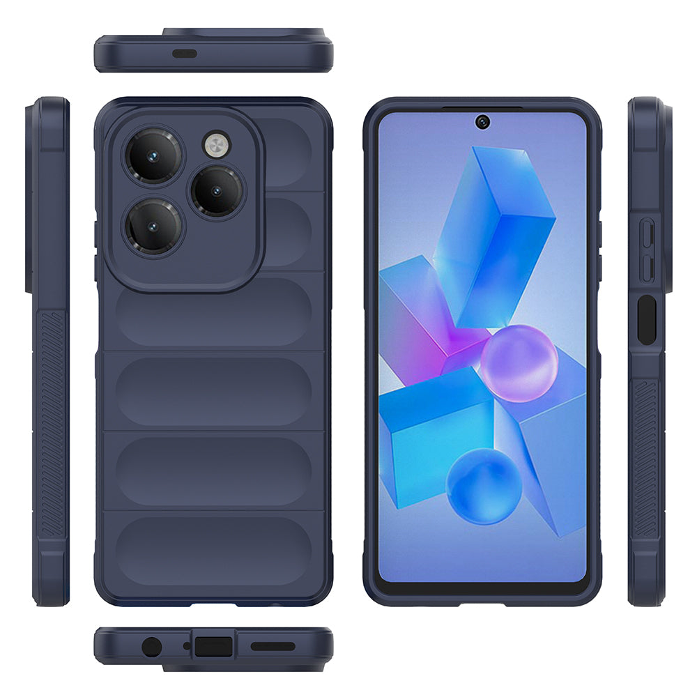 İnfinix Hot 40 Pro Kılıf Esnek TPU Oyuklu Arka Yüzey Tasarımlı Zore Etnik Silikon Kapak Siyah