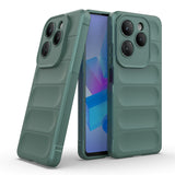 İnfinix Hot 40 Pro Kılıf Esnek TPU Oyuklu Arka Yüzey Tasarımlı Zore Etnik Silikon Kapak Koyu Yeşil