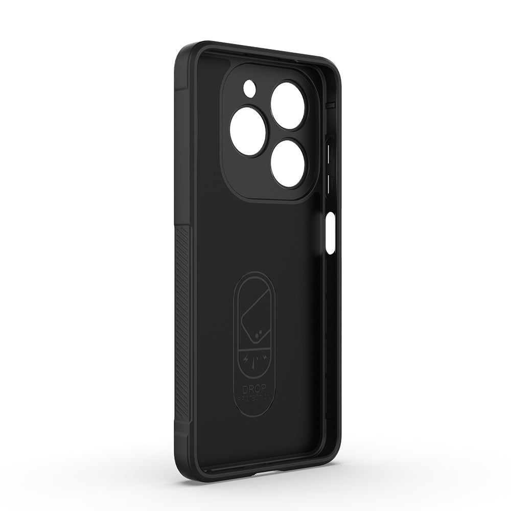 İnfinix Hot 40i Kılıf Esnek TPU Oyuklu Arka Yüzey Tasarımlı Zore Etnik Silikon Kapak Koyu Yeşil
