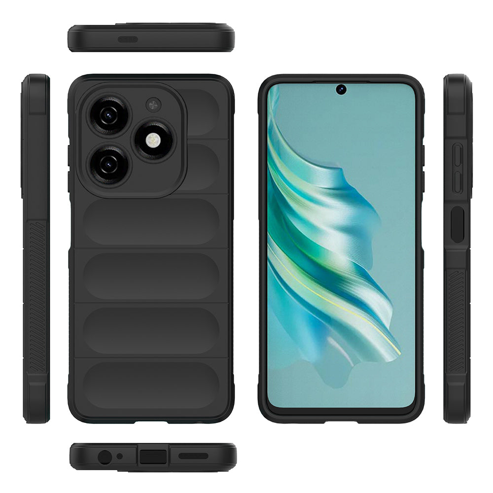 İnfinix Hot 40i Kılıf Esnek TPU Oyuklu Arka Yüzey Tasarımlı Zore Etnik Silikon Kapak Lacivert