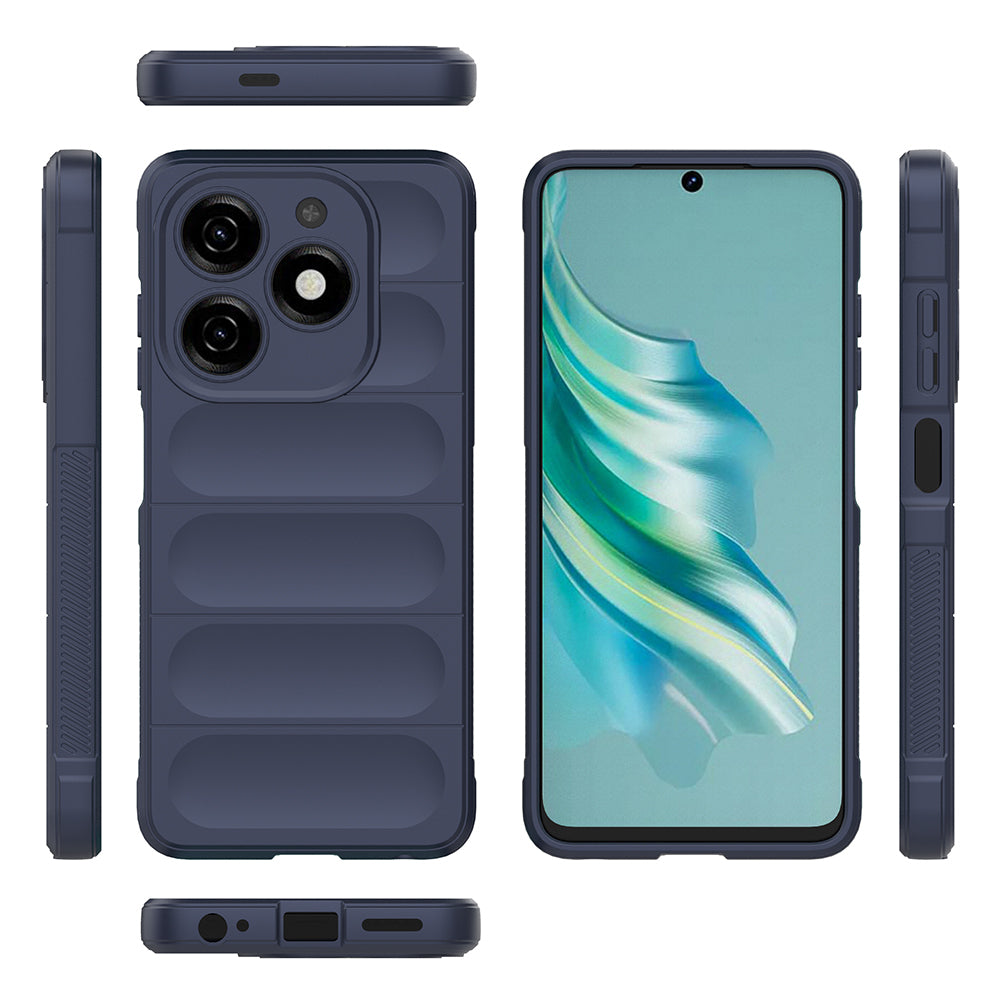 İnfinix Hot 40i Kılıf Esnek TPU Oyuklu Arka Yüzey Tasarımlı Zore Etnik Silikon Kapak Lacivert
