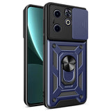 İnfinix Hot 40i Kılıf Magnetik Standlı Kamera Korumalı Zore Sürgülü Vega Kapak Siyah