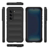 İnfinix Hot 50 4G Kılıf Esnek TPU Oyuklu Arka Yüzey Tasarımlı Zore Etnik Silikon Kapak Koyu Yeşil