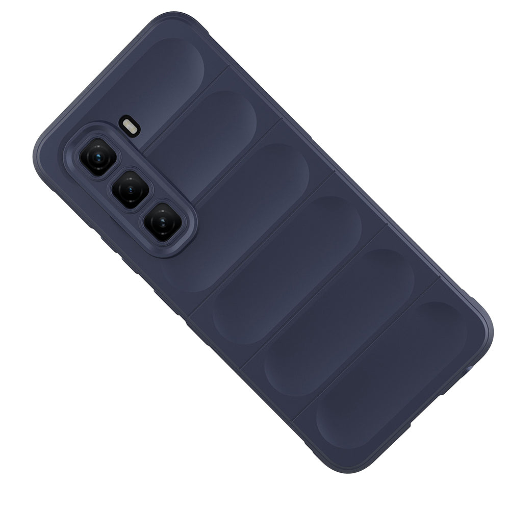İnfinix Hot 50 4G Kılıf Esnek TPU Oyuklu Arka Yüzey Tasarımlı Zore Etnik Silikon Kapak Lacivert