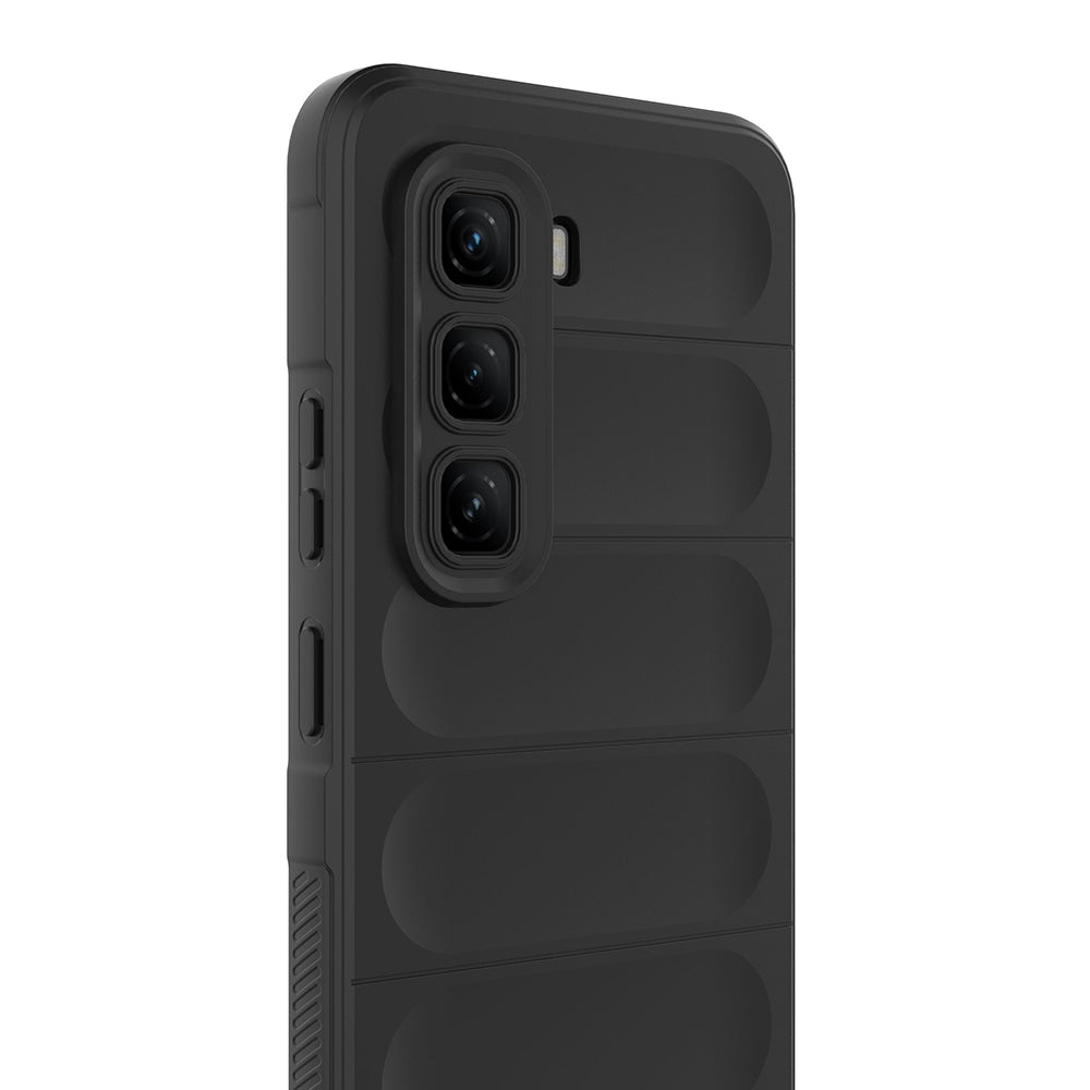 İnfinix Hot 50 4G Kılıf Esnek TPU Oyuklu Arka Yüzey Tasarımlı Zore Etnik Silikon Kapak Siyah