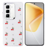 İnfinix Hot 50 Pro 4G Kılıf Airbag Tasarımlı Simli Şeffaf Zore Kutup Kapak Kiraz