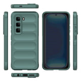 İnfinix Hot 50 Pro 4G Kılıf Esnek TPU Oyuklu Arka Yüzey Tasarımlı Zore Etnik Silikon Kapak Koyu Yeşil