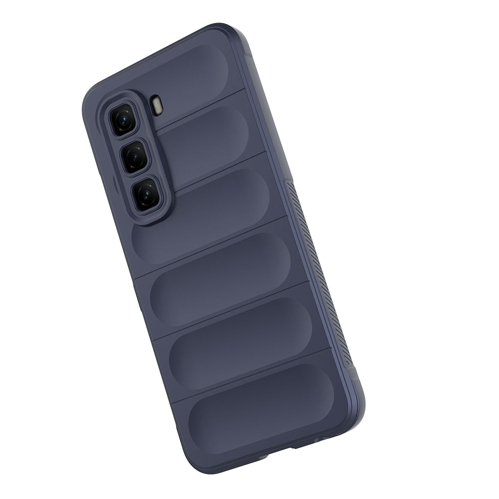 İnfinix Hot 50 Pro 4G Kılıf Esnek TPU Oyuklu Arka Yüzey Tasarımlı Zore Etnik Silikon Kapak Siyah