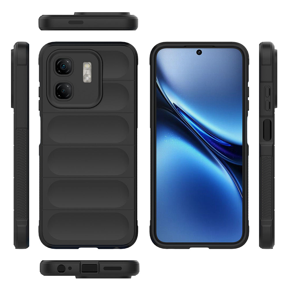 İnfinix Hot 50i 4G Kılıf Esnek TPU Oyuklu Arka Yüzey Tasarımlı Zore Etnik Silikon Kapak Lacivert
