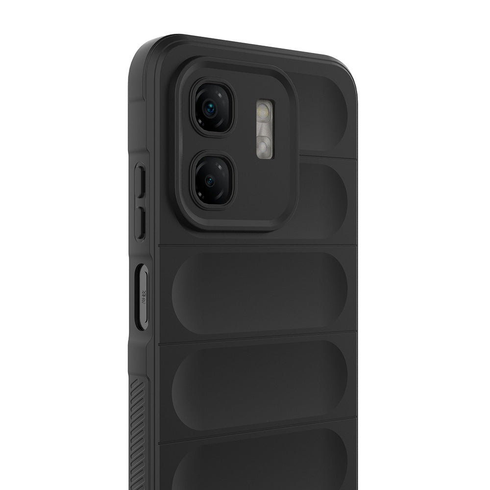İnfinix Hot 50i 4G Kılıf Esnek TPU Oyuklu Arka Yüzey Tasarımlı Zore Etnik Silikon Kapak Lacivert