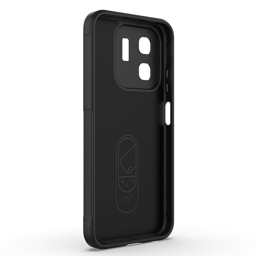 İnfinix Hot 50i 4G Kılıf Esnek TPU Oyuklu Arka Yüzey Tasarımlı Zore Etnik Silikon Kapak Lacivert