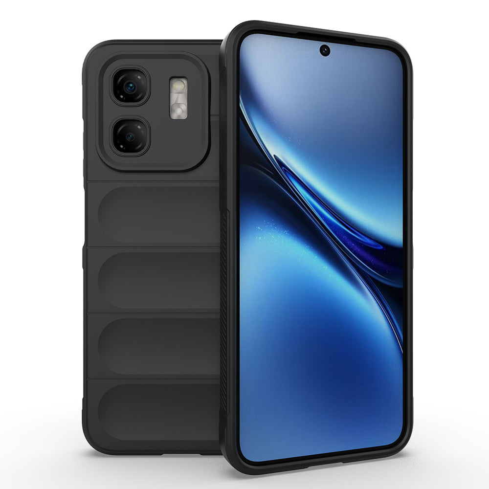 İnfinix Hot 50i 4G Kılıf Esnek TPU Oyuklu Arka Yüzey Tasarımlı Zore Etnik Silikon Kapak Lacivert